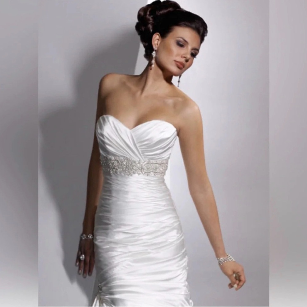 Maggie Sottero White Strapless Wedding Gown